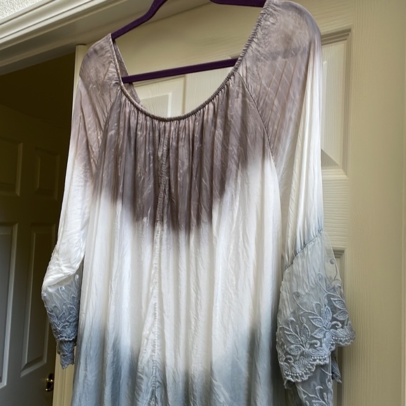 Luxurious boho-chic silk/viscose lined tunic top by Scandal Italy, size Large - Picture 8 of 11